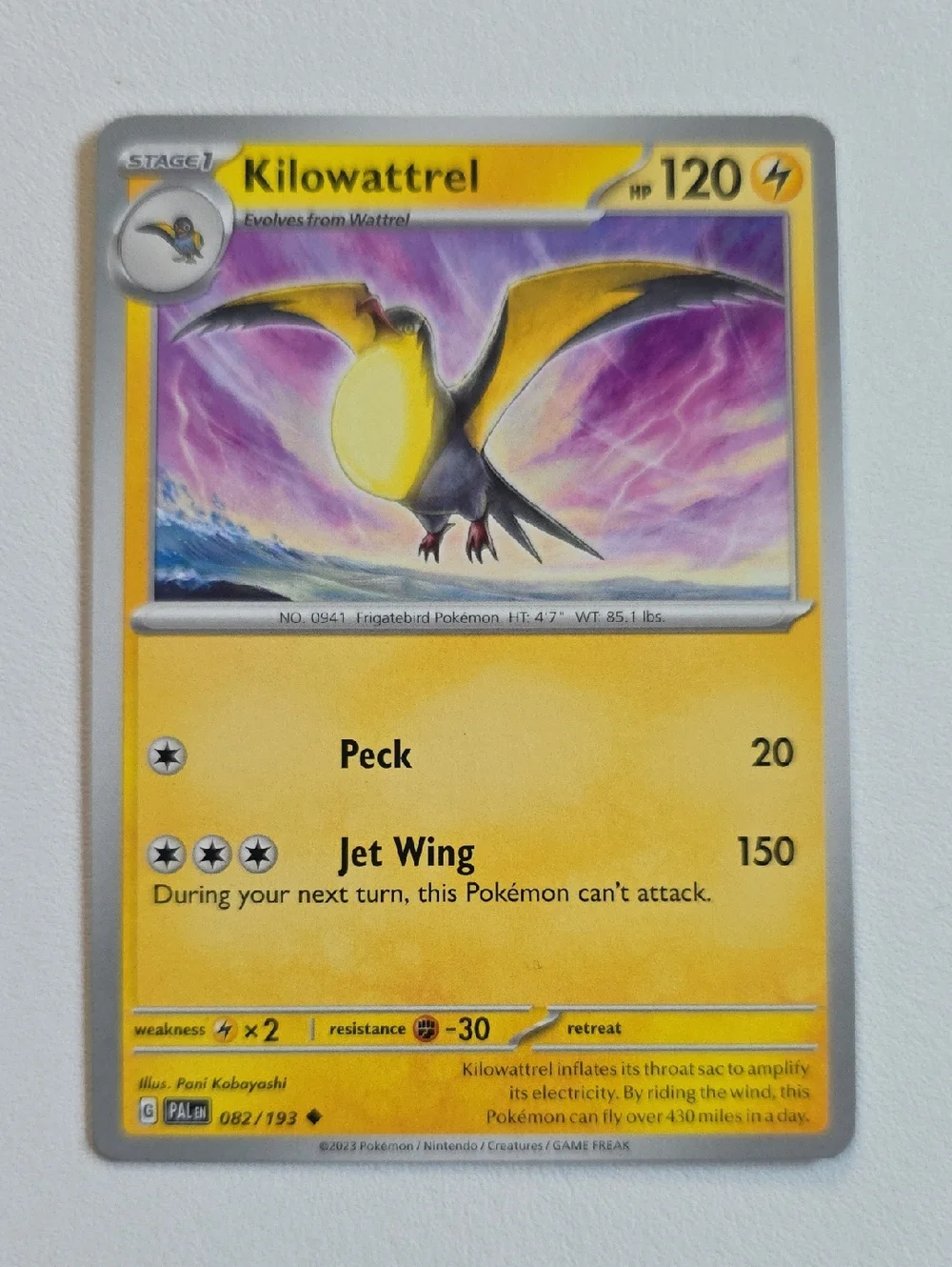 Pokemon Kilowattrel Card